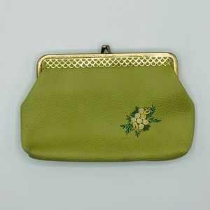 Vintage Clutch with Embroidered Flowers
